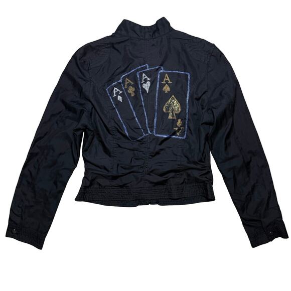 Last Kiss Jacket OOAK Bomber Jacket Upcycled Junior's Size Medium - Picture 2 of 8